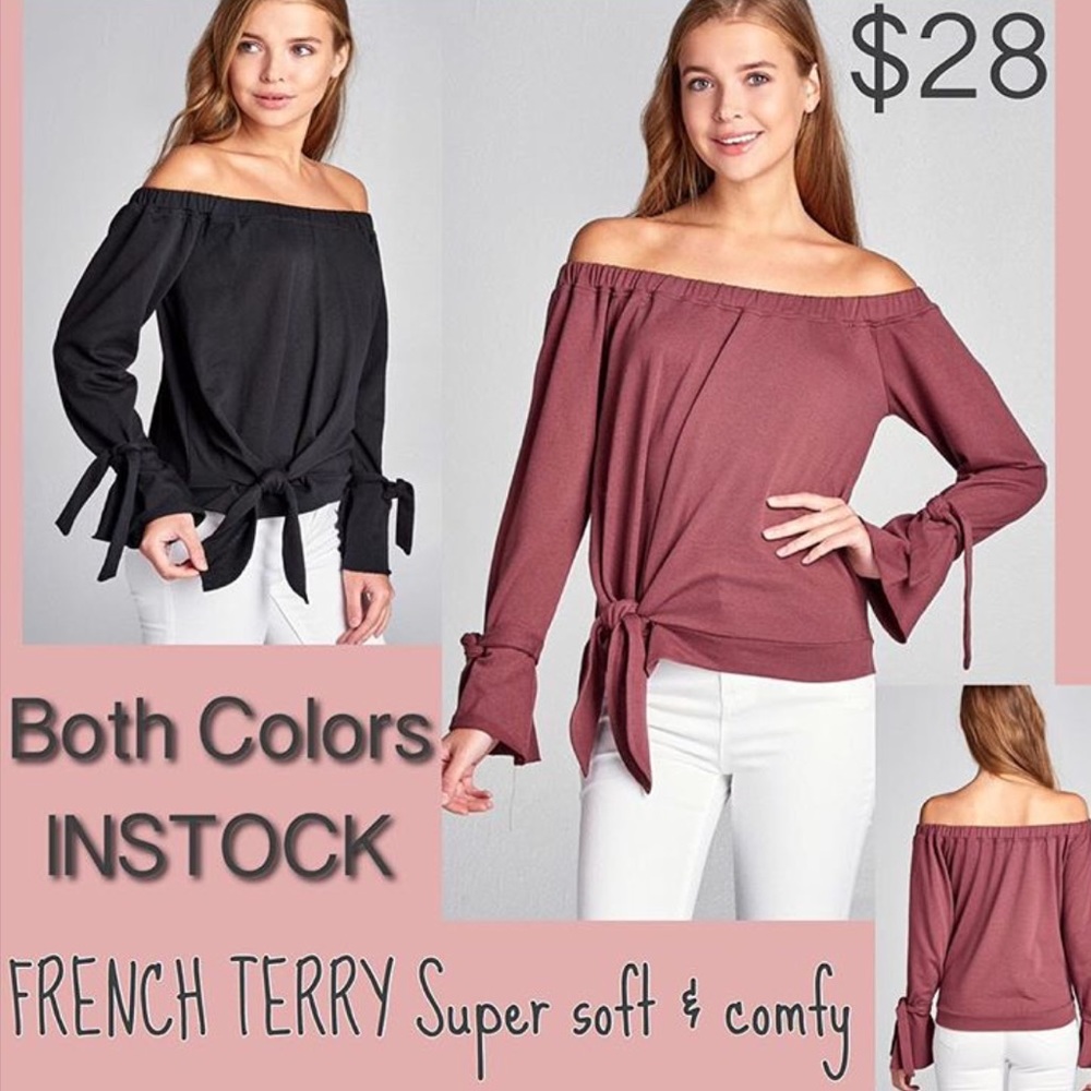 Off Shoulder French Terry tops
